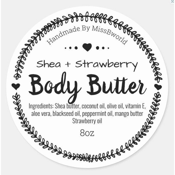 MissBworld Shop Other - Shea + Strawberry Body Butter Jar 8oz